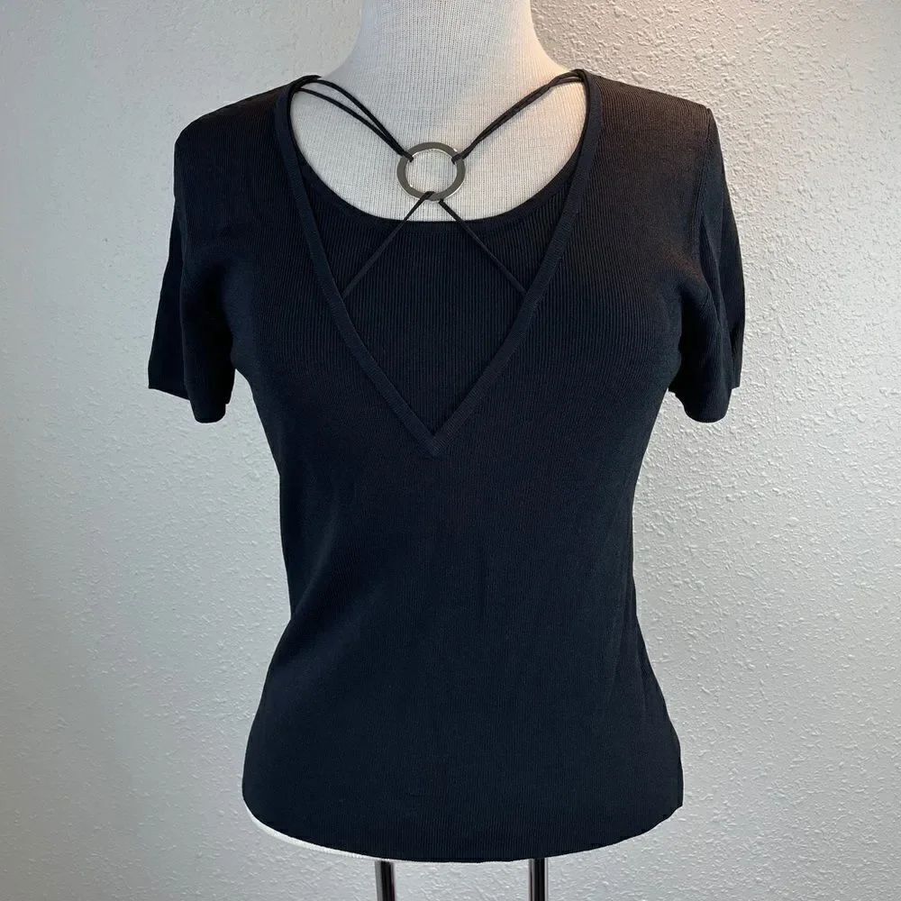 NWT Methode Black Blouse Top Size S